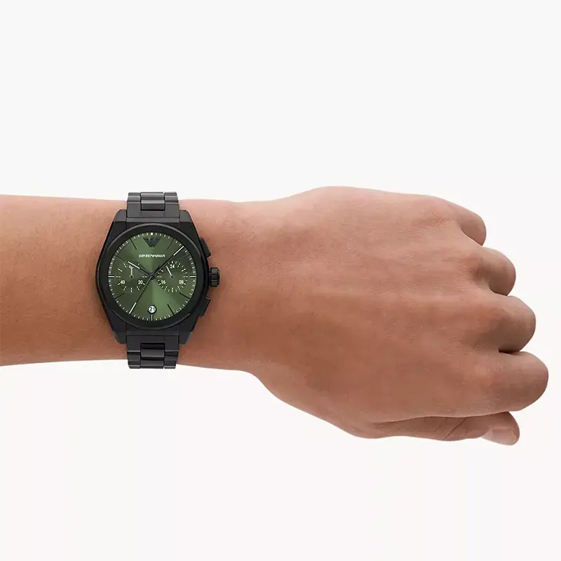 Emporio Armani Federico Chronograph Green Dial Men's Watch- AR11562